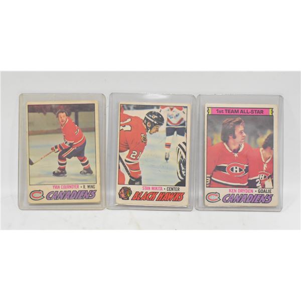 LOT OF 3 VINTAGE STAR HOCKEY CARDS