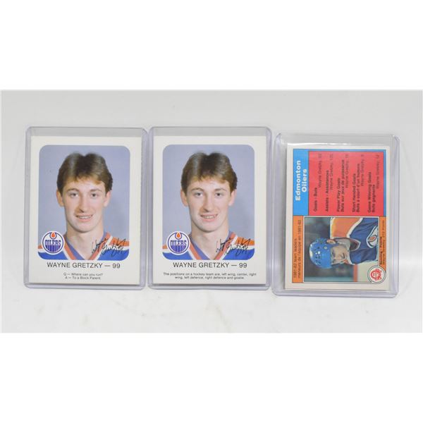 3 1980S WAYNE GRETZKY HOCKEY CARDS