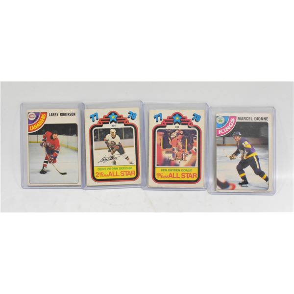LOT OF 4 VINTAGE STAR HOCKEY CARDS