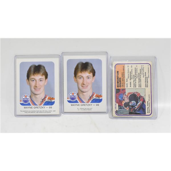 3 1980S WAYNE GRETZKY HOCKEY CARDS