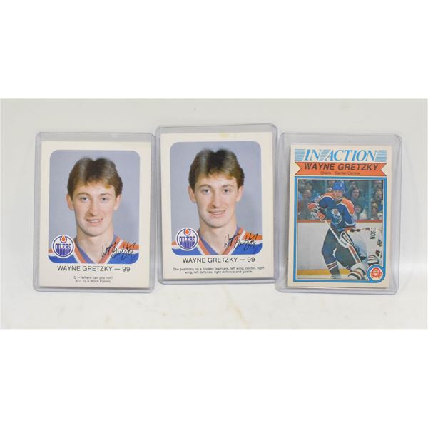 3 1980S WAYNE GRETZKY HOCKEY CARDS