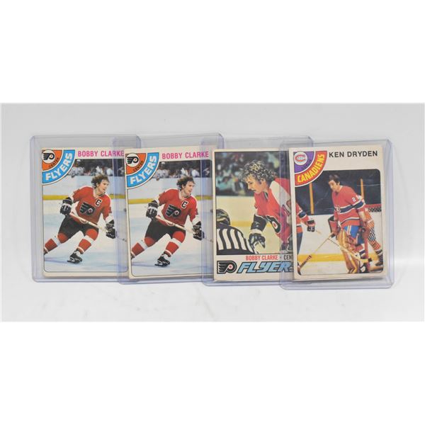 LOT OF 4 VINTAGE STAR HOCKEY CARDS