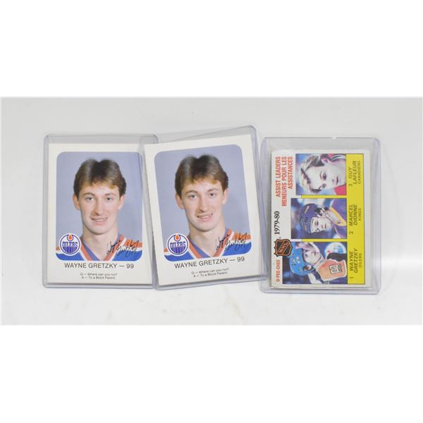 3 1980S WAYNE GRETZKY HOCKEY CARDS