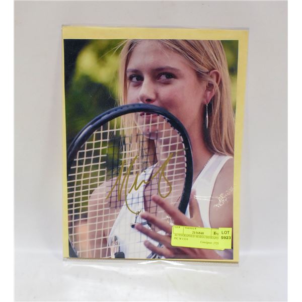 AUTOGRAPHED MARIA SHARAPOVA PIC W COA