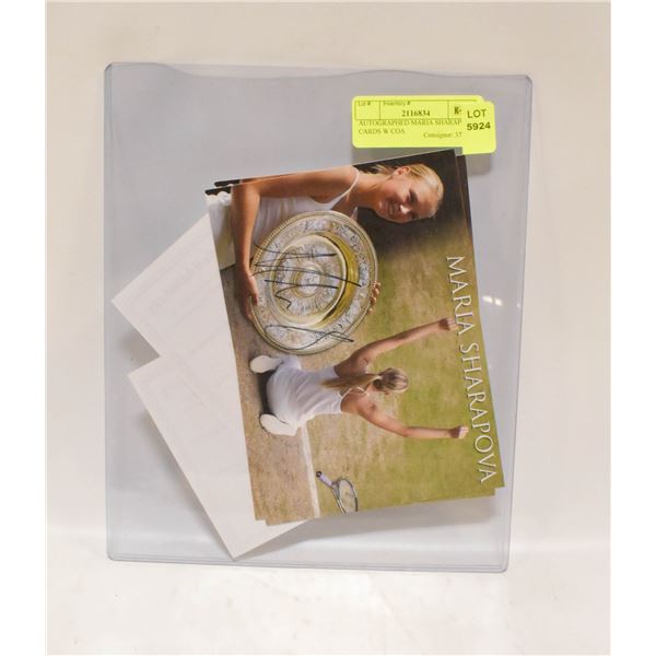 AUTOGRAPHED MARIA SHARAPOVA CARDS W COA