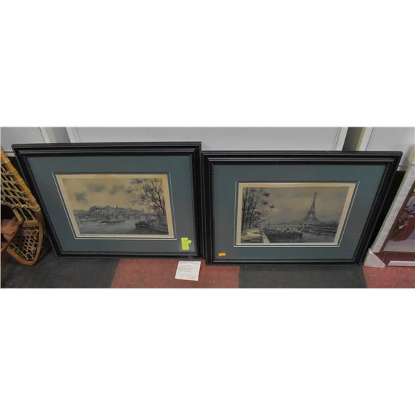 PAIR OF MATCHING FRAMED ART PCS: MAURICE