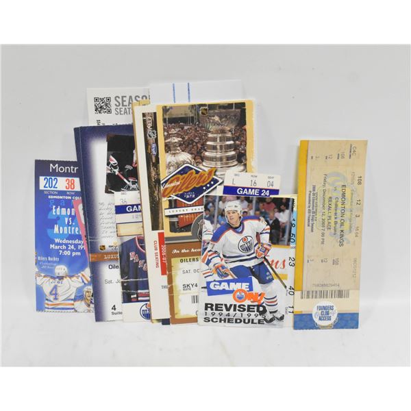 LOT OF 1980S UP OILERS TICKET STUBS