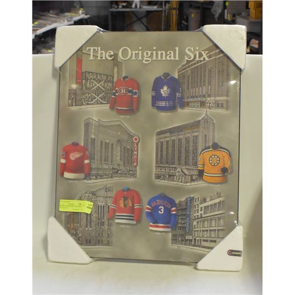 ORIGINAL SIX HOCKEY PICTURE HARD MOUNT