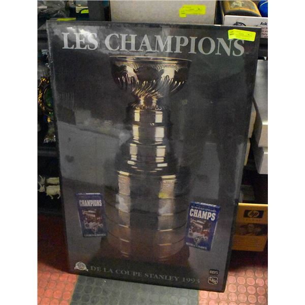 1993 STANLEY CUP ADVERTISING POSTER BACKED