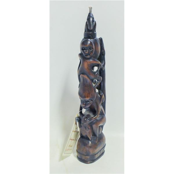 BORNEO WOOD CARVED OIL LANTERN BATAK