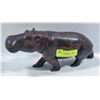 Image 1 : LARGE CARVED WOODEN HIPPO STATUE