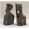 Image 1 : PAIR VINTAGE WOOD CARVED FIGURAL BUSTS