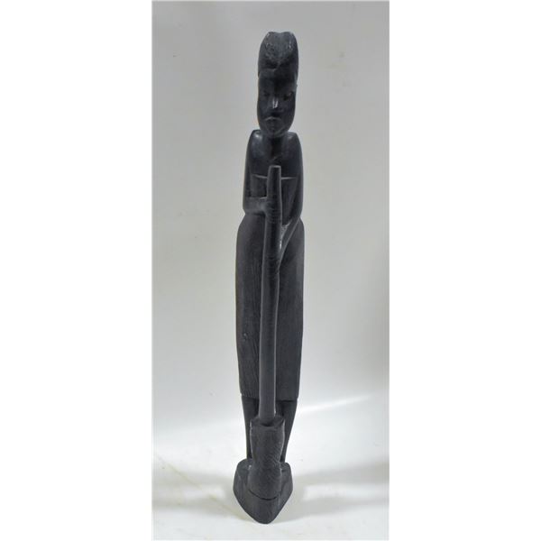 WOOD CARVED FEMALE STATUE AFRICA