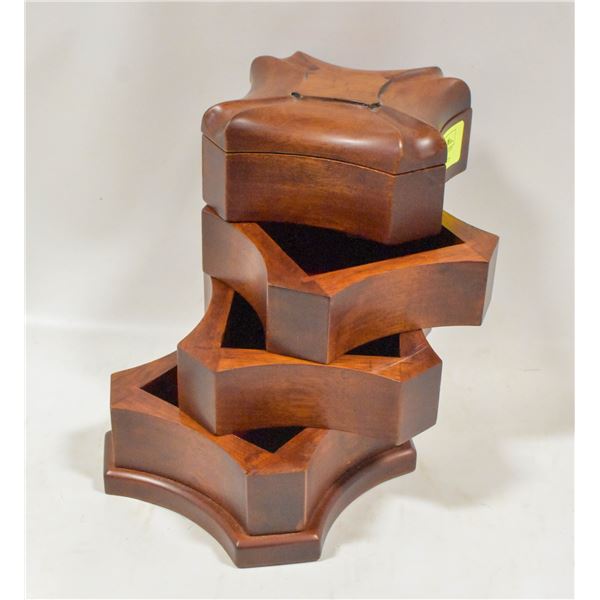 WOODEN SWING TRAY JEWELLERY BOX
