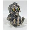 Image 1 : ENGLISH PEWTER SKULL IN HAND STATUE