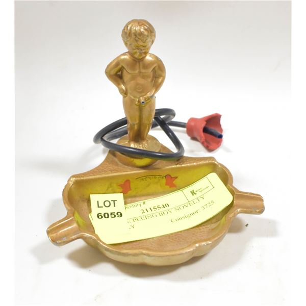 ANTIQUE PEEING BOY NOVELTY ASHTRAY