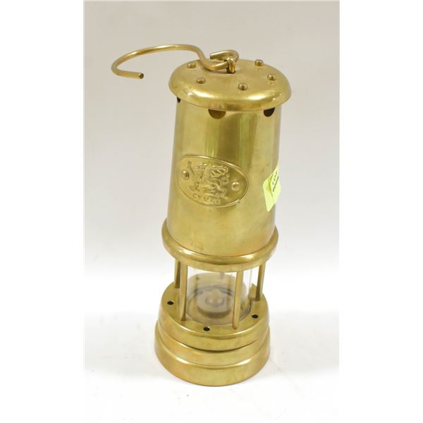 ANTIQUE BRASS COAL MINERS LANTERN W WICK