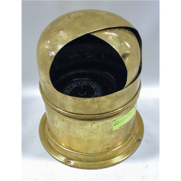 ANTIQUE BRASS YACHT BINNACLE COMPASS