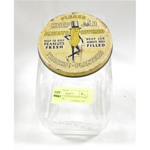 ANTIQUE PLANTERS PEANUT STORE DISPLAY JAR