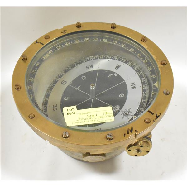 ANTIQUE AUTHENTIC BRASS SHIPS COMPASS FOR DISPLAY