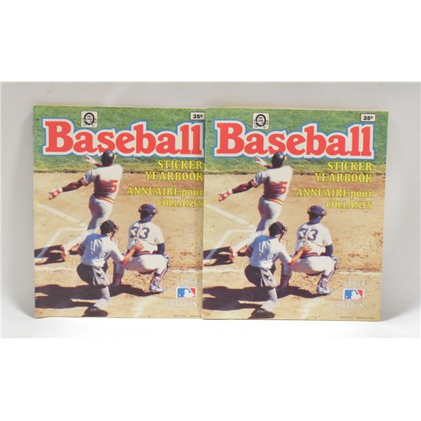 TWO 1984 OPC BASEBALL STICKER BOOKS