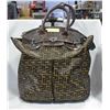 Image 1 : DESIGNER ROLLING 17 INCH BROWN & PLEATHER BAG