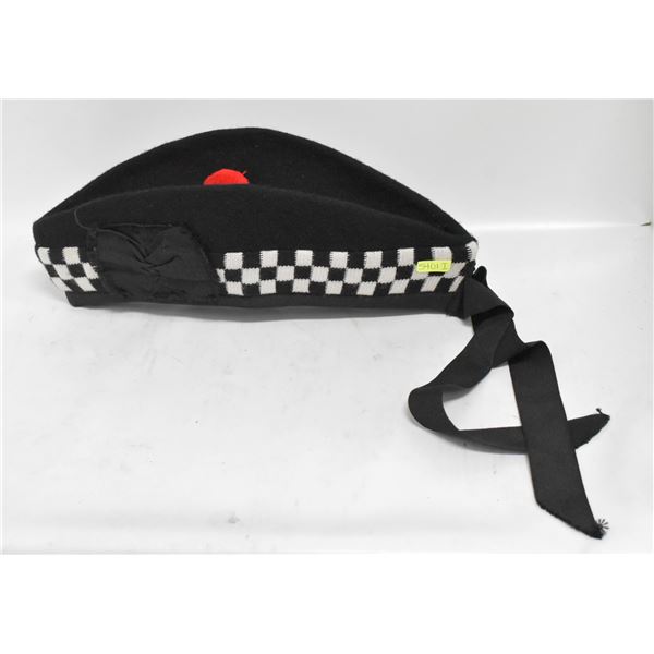 BLACK AND WHITE DICED SCOTTISH GLENGARRY