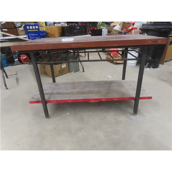 Two-Tier Metal Frame Workbench, 30 1/2" x 49" x 23"