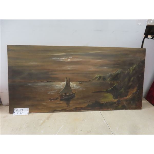 Painting on Canvas, 20" x 42", Some Damage