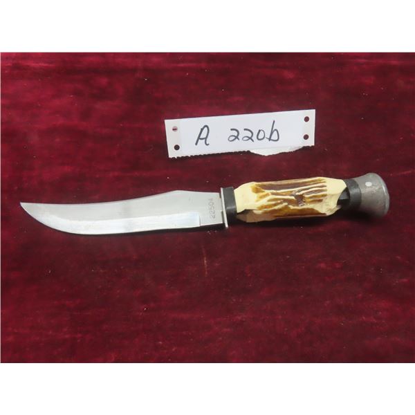 Fixed-Blade Hunting Knife, 5" Blade, 9" Overall, Some Damage on Handle