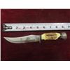 Image 6 : Fixed-Blade Hunting Knife, 5" Blade, 9" Overall, Some Damage on Handle