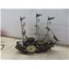 Image 7 : Vintage Electric Ship Clock Lamp (Working), 17" x 16"