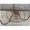Image 8 : Wash Board, Metal Plant Stand, and 3 1/2" Cast Clothes Iron (Plant Stand Base Needs Repair)