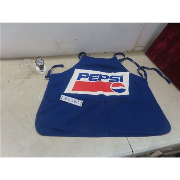 Pepsi Apron and Watch (Never Worn/Needs Battery)