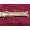 Image 4 : Wood Carved Fish Scabbard and Fork, 16 1/2" Long