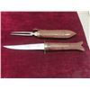 Image 8 : Wood Carved Fish Scabbard and Fork, 16 1/2" Long