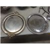 Image 2 : Silver-Plated Serving Lot: Trays, Teapot, Napkin Holder, Serving Utensils, and More