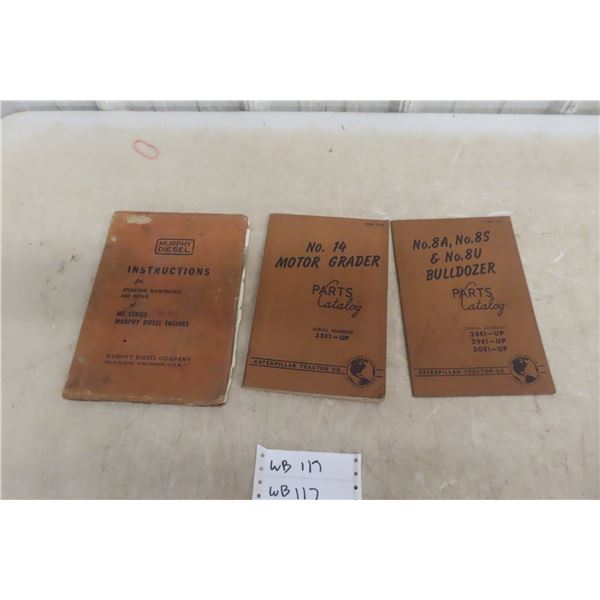 3 Caterpillar Parts Catalogs, & Murphy Diesel Engines Manual