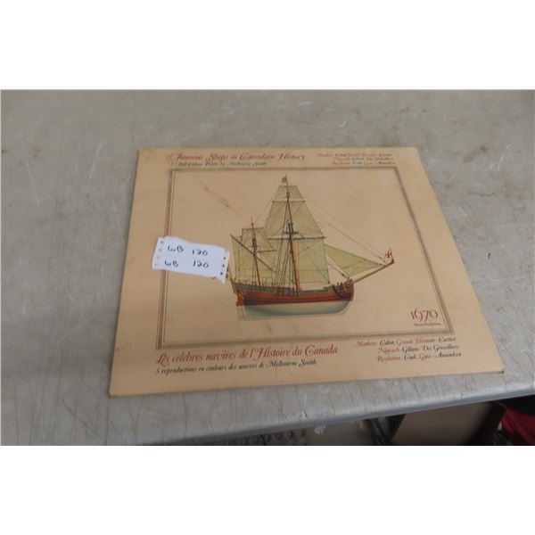 5 Colour Prints of Famous Ships in Canadian History