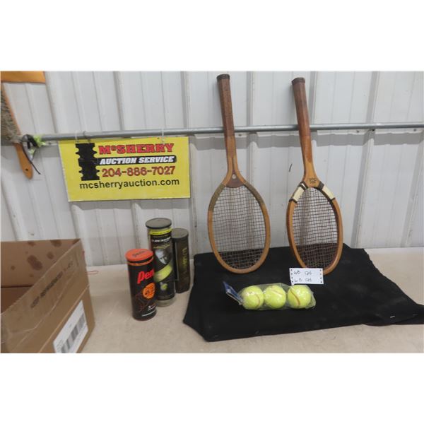 Vintage Tennis Racquets & Balls