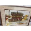 Image 7 : Vintage R. Bye Glass Framed & Matted Water Colour Print of Train Stations 12" x 16"