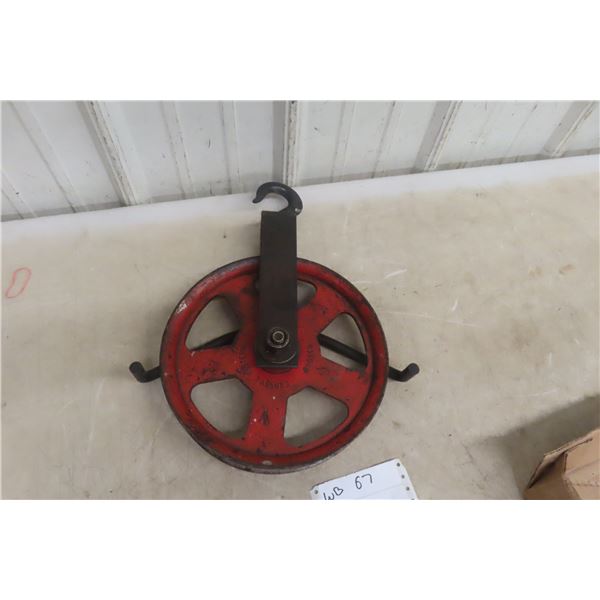 Vintage Crosby 10" Inch Farm Pulley Wheel