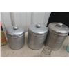 Image 2 : Vintage Heller Aluminum Retro Kitchen Nesting Canisters & General Store Product, Bottles, Decor