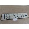 Image 1 : Wooden Beach Sign 6.5 x 30 Inches.