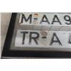 Image 4 : 2 Vintage European Metal Licence Plates Nicely Framed. 