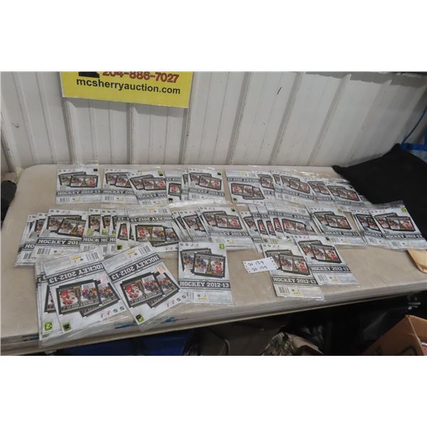Box of 48 Packages of NHL Hockey 2012–2013 Stickers by Panini.
