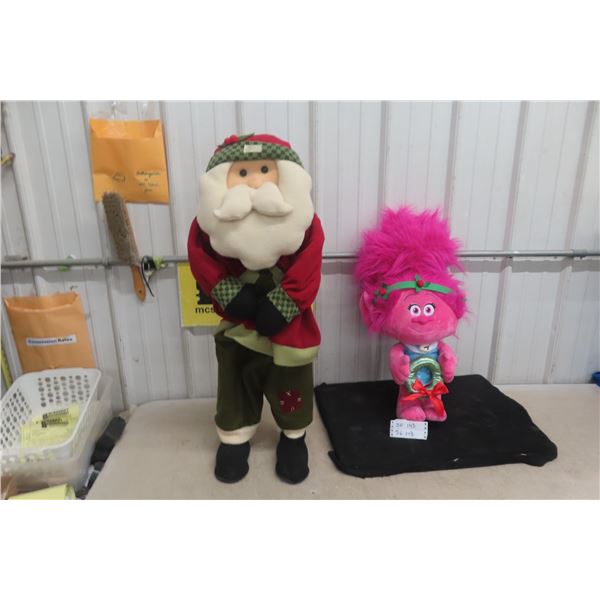 Santa Claus Standup Figure. 33.5 Inches Tall. / Plush Christmas Troll Figure. 26 Inches Tall.