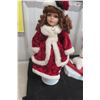 Image 2 : Beautiful Christmas Doll with Stand / Moveable Plugin Porcelain Girl Doll with Sled