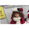 Image 3 : Beautiful Christmas Doll with Stand / Moveable Plugin Porcelain Girl Doll with Sled
