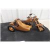 Image 1 : Real Nice Wooden Motorcycle & Sidecar. Measuring 15.5 Inches.